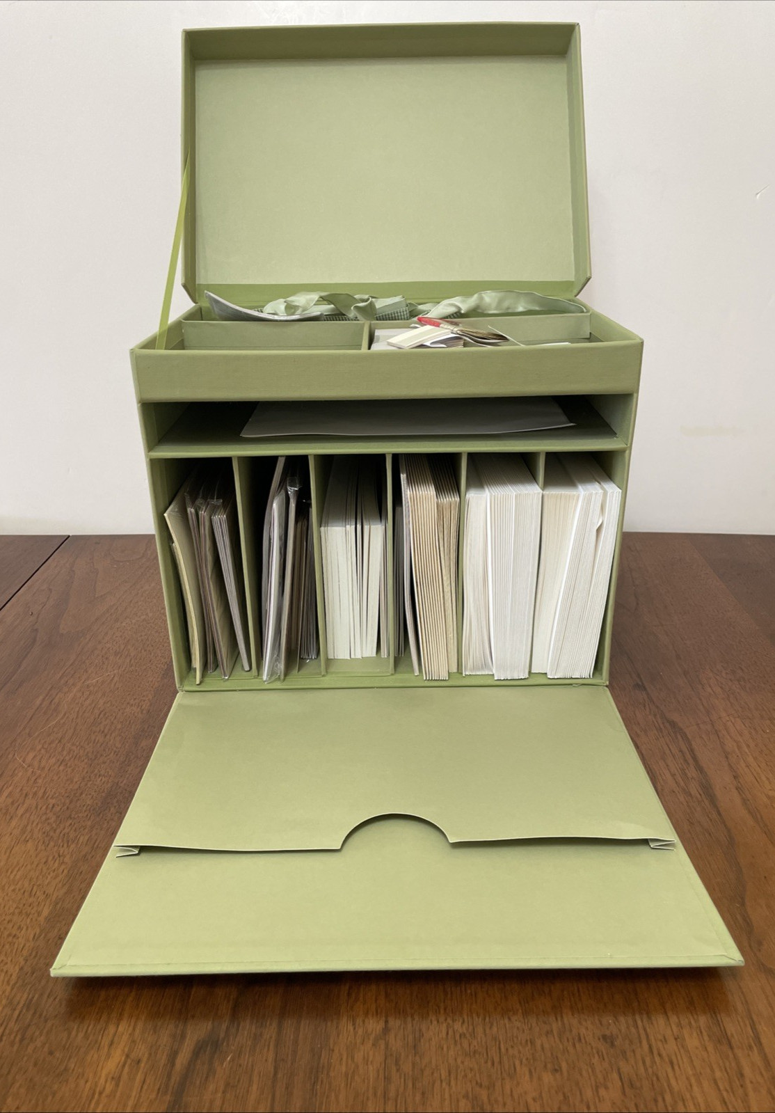Sturdy Desktop Storage Organizer Box Blank Cards Envelopes Cardmaking Supplies