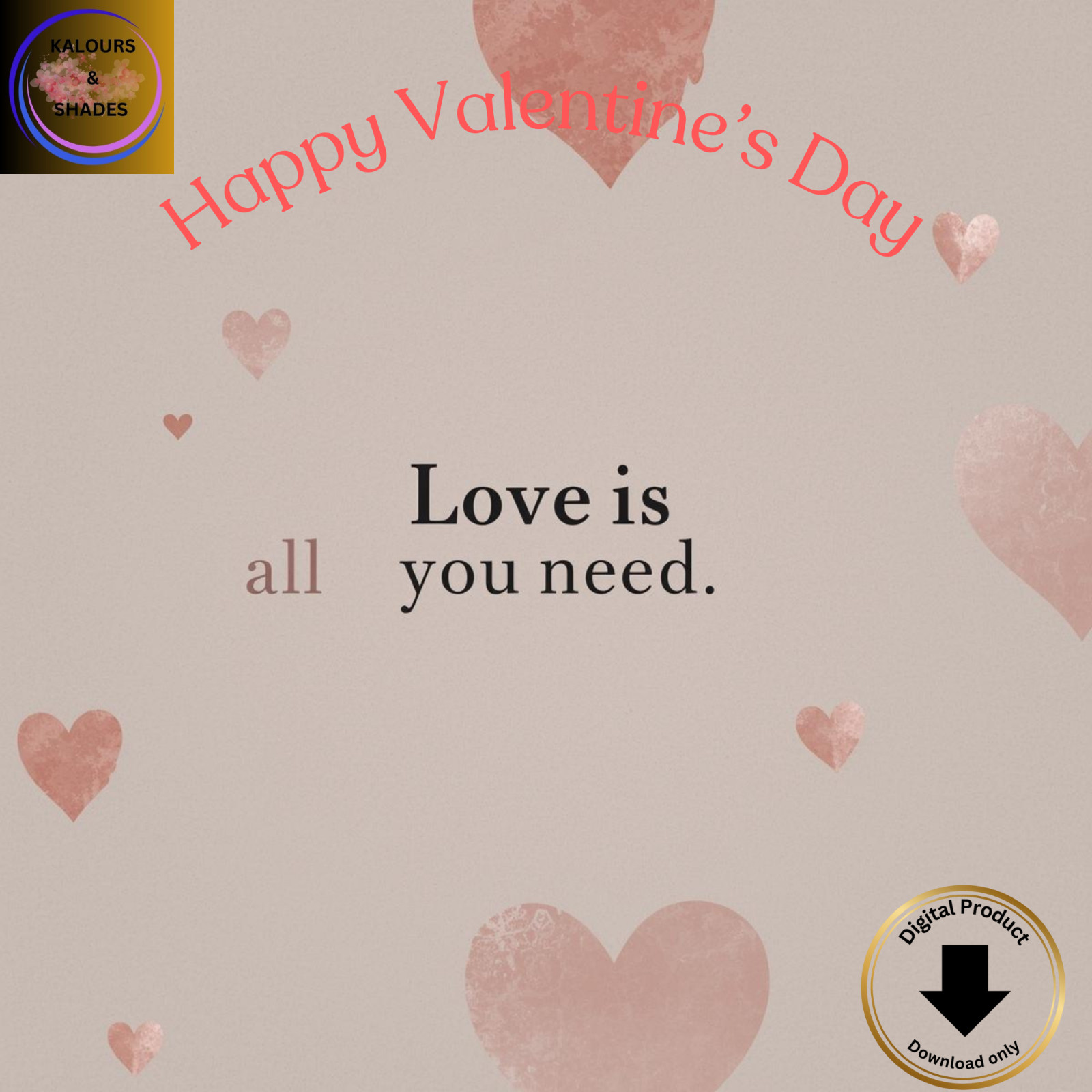 Digital Happy Valentine Day Card New
