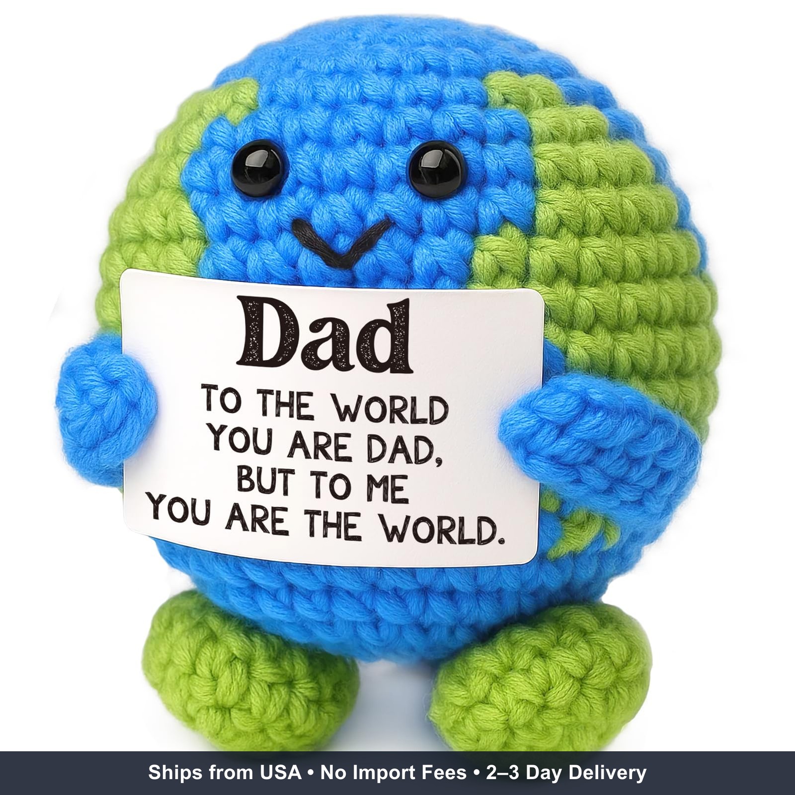 Crochet Earth Dad Gifts from Daughter Son Husband Grandpa Stepdad Birthday day