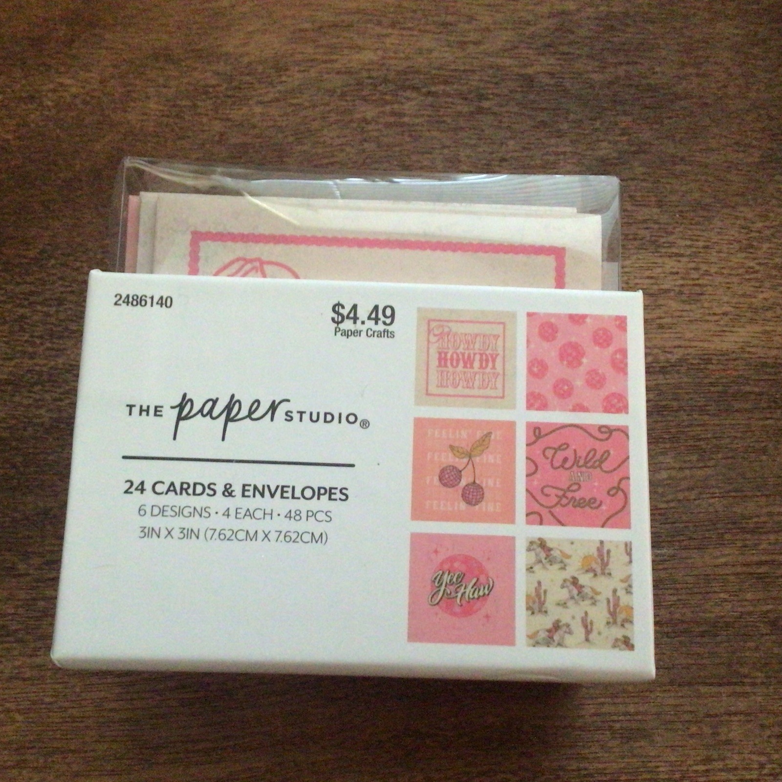 24 Mini Cards and Envelopes The Paper Studio Western Cheerful/New