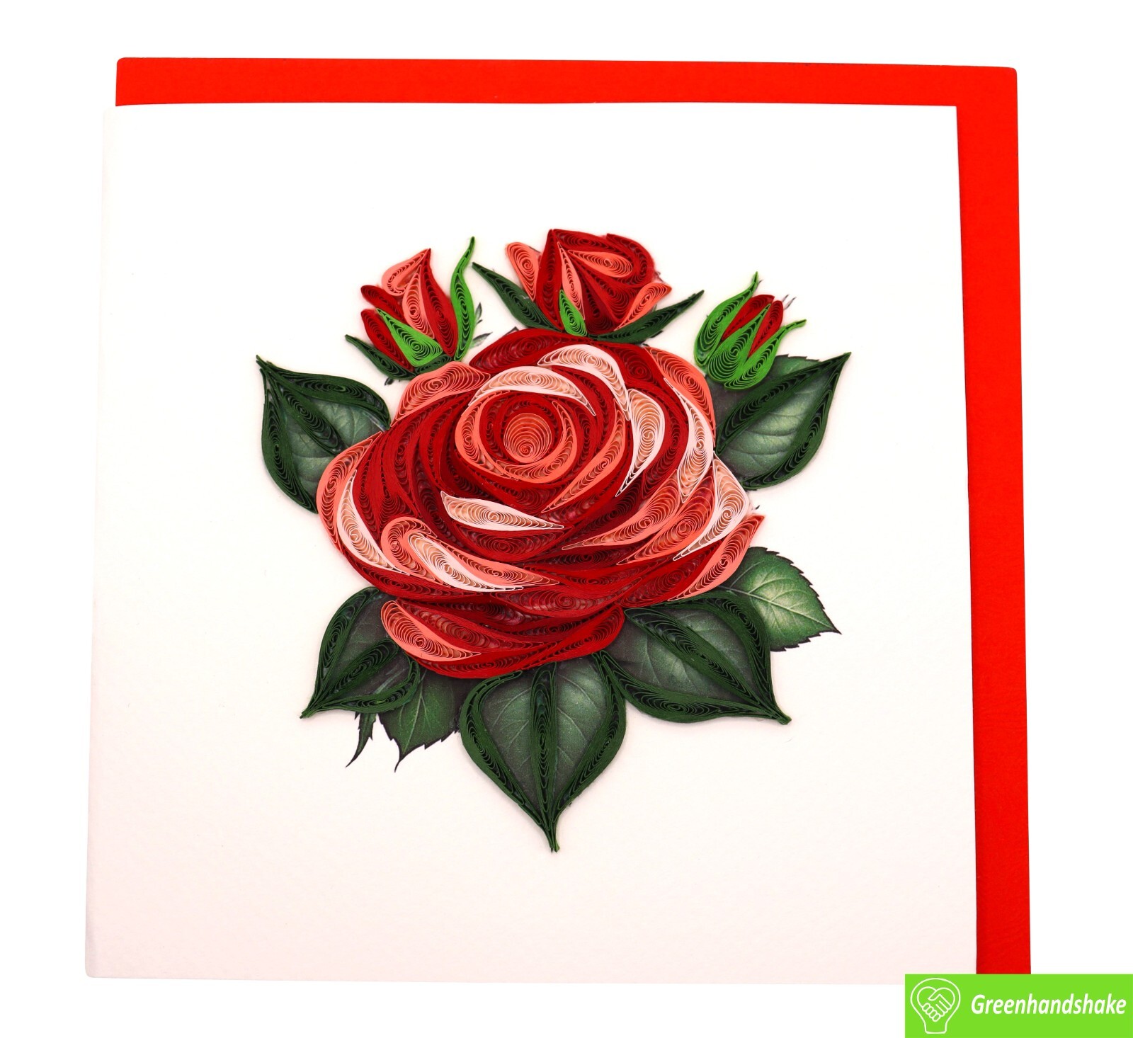 A Symphony of Roses Quilling Greeting Card – Unique Handmade Art.