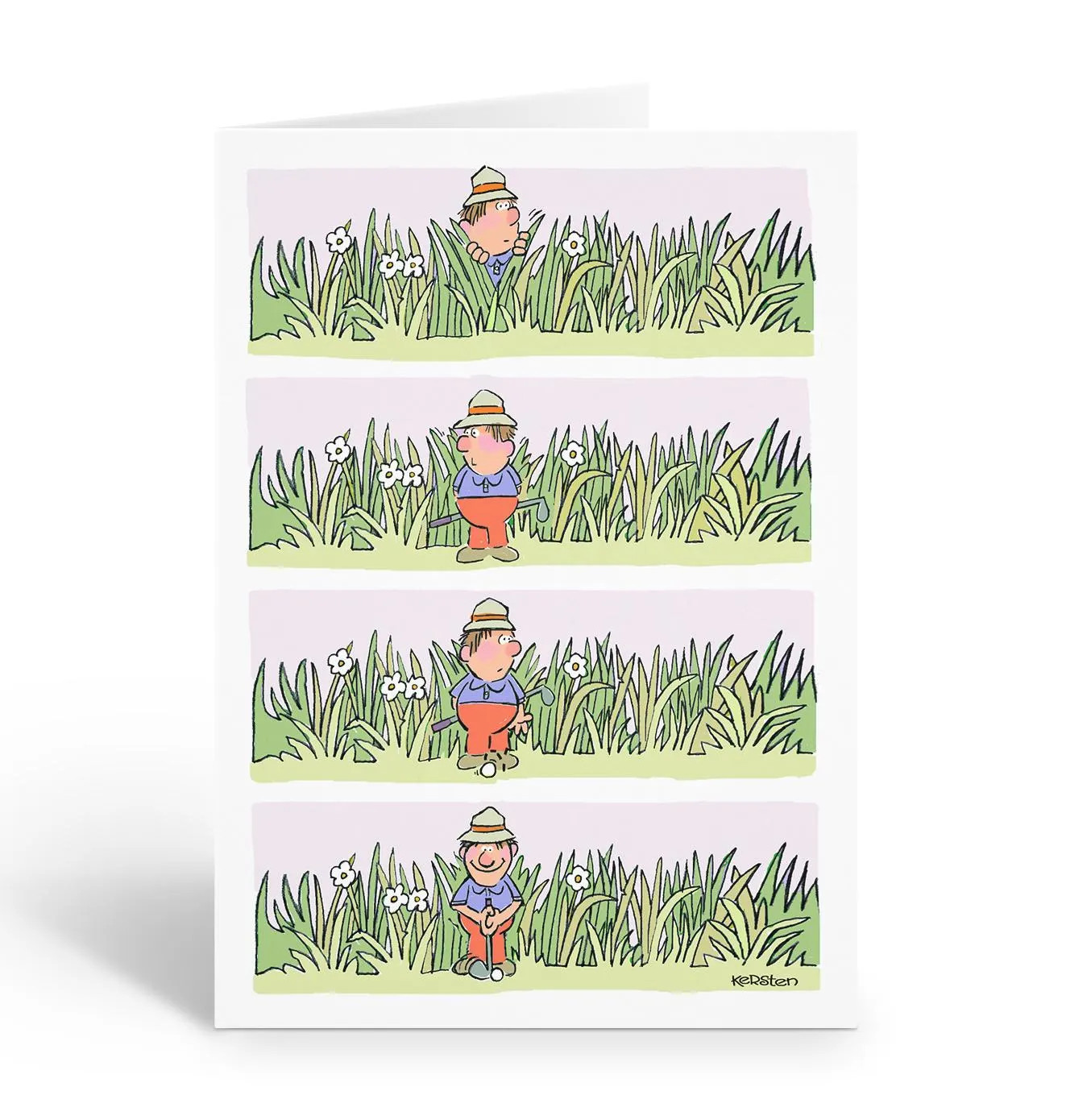 Funny Sneaky Golfer Cheating Card -Single Card w/Envelope – 5×7 Folded – S-11608