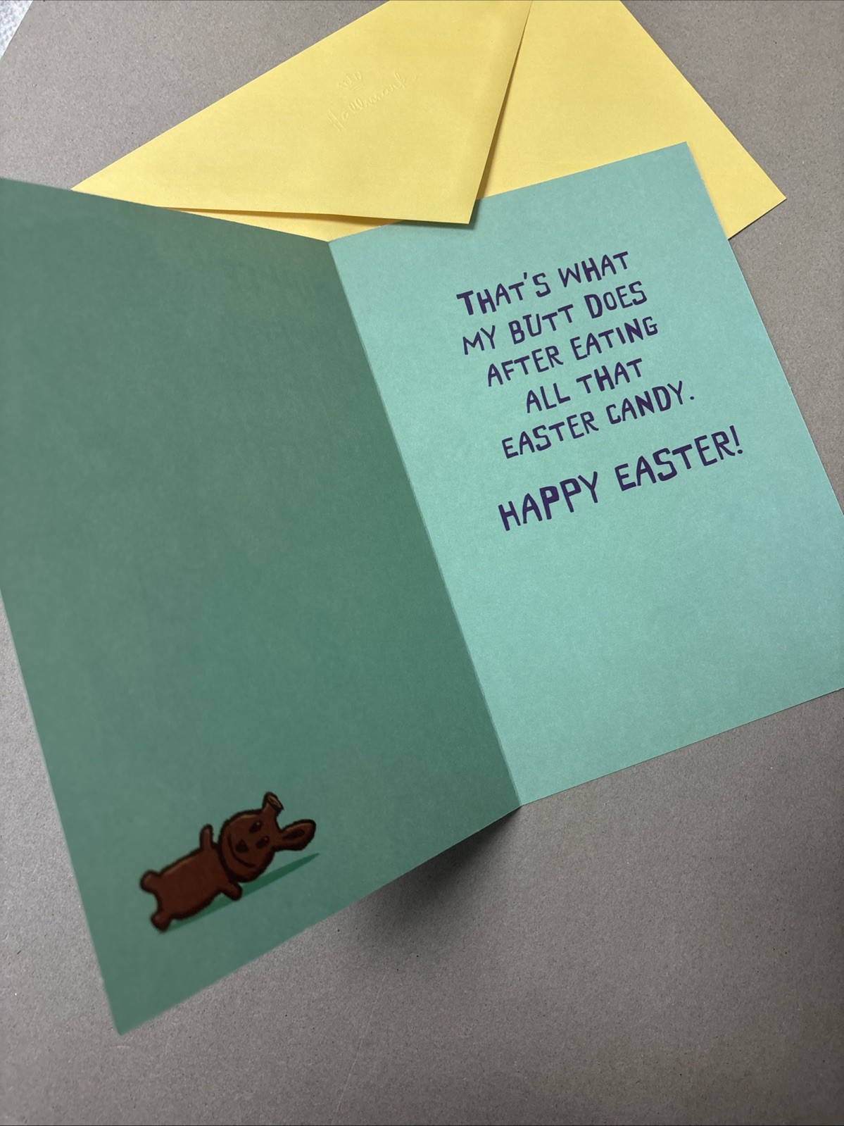 Easter Funny Hippity Hoppity Candy 5.5”x8” Hallmark Greeting Card