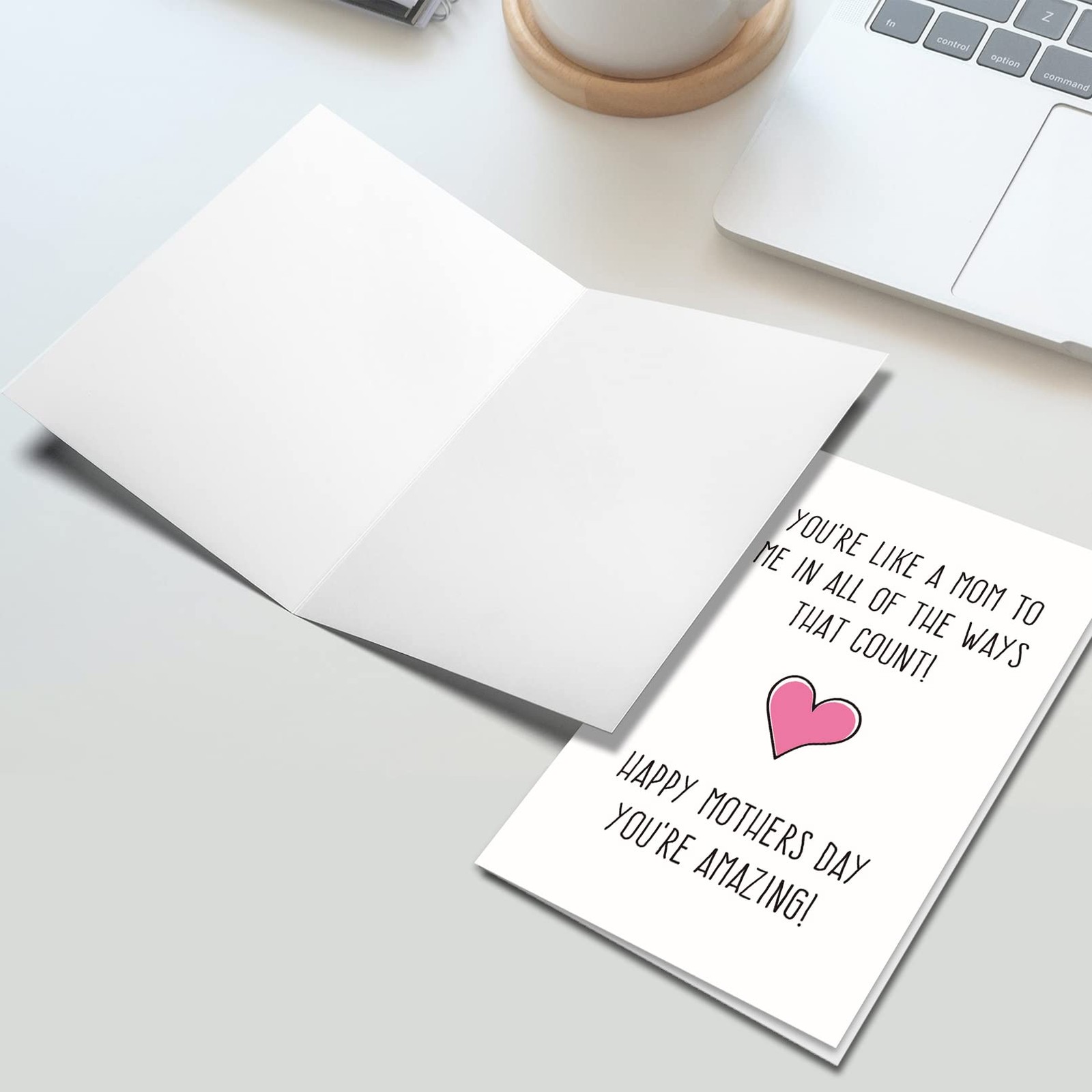 Funny Mothers Day Gifts for Stepmom, Like A Mom to Me Mother’s Day Card Gift, Cu