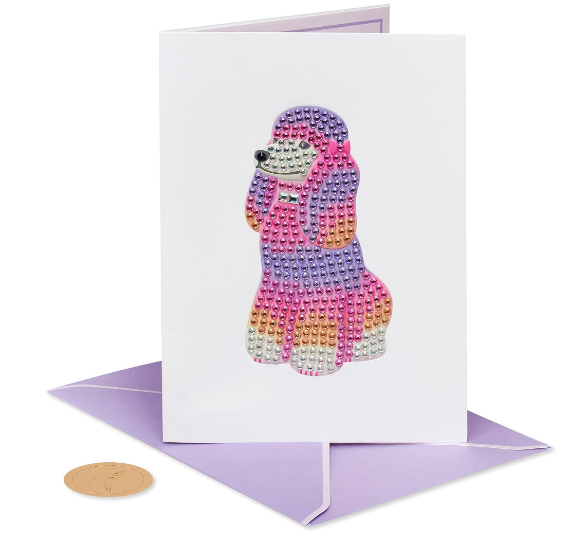 Papyrus Judith Leiber Gemmed Ombre Poodle Blank Card Greeting Card