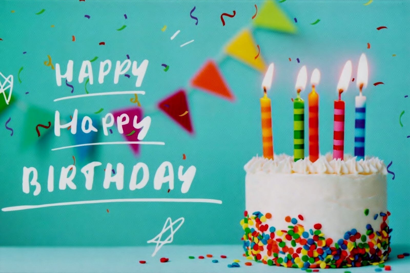 Birthday Balloons Cupcakes Sparkle Candle 1 Card 1 Envelope Greeting Card