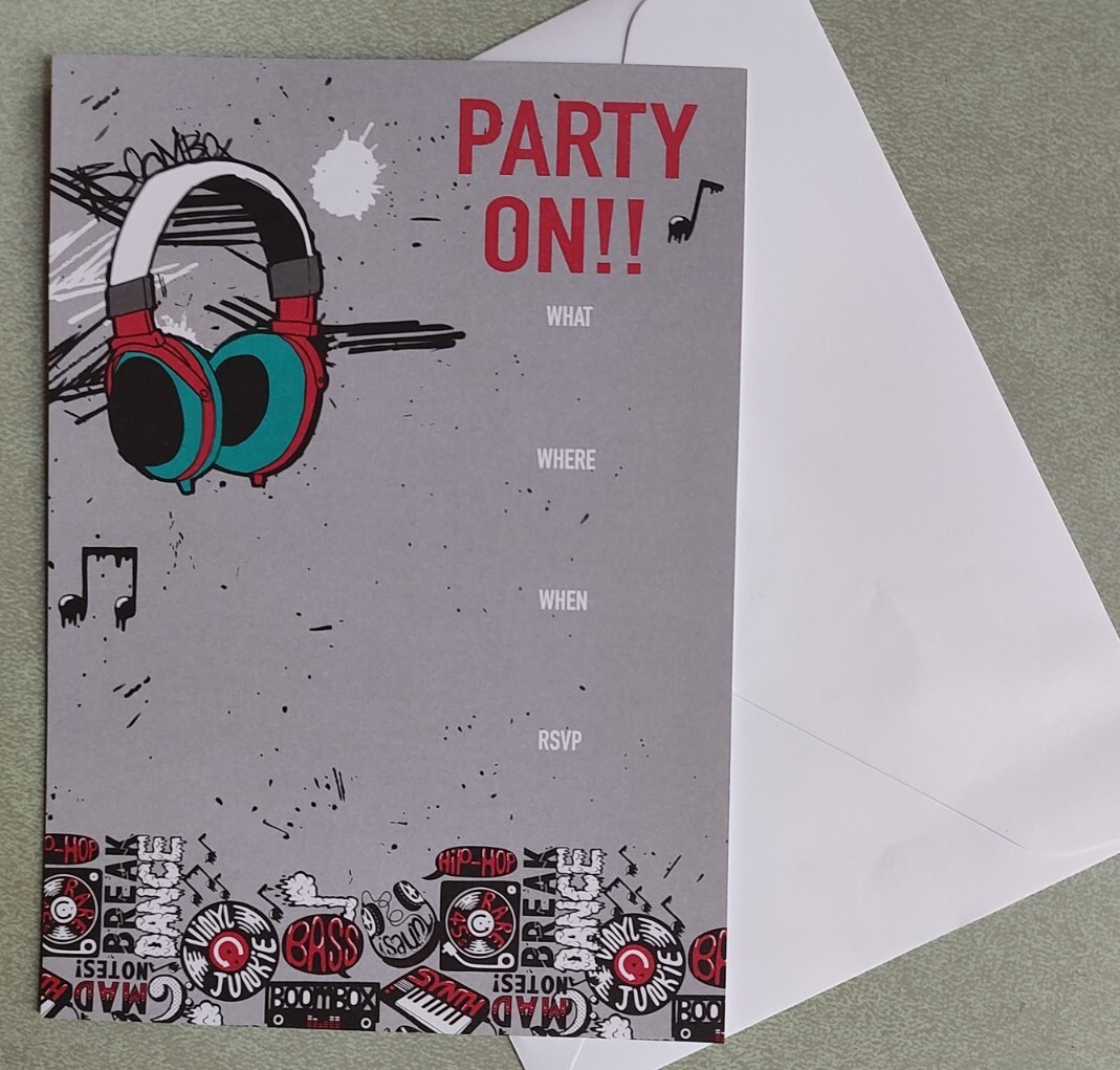 Pack Of 10 Spritz PARTY Fill-in Invitations