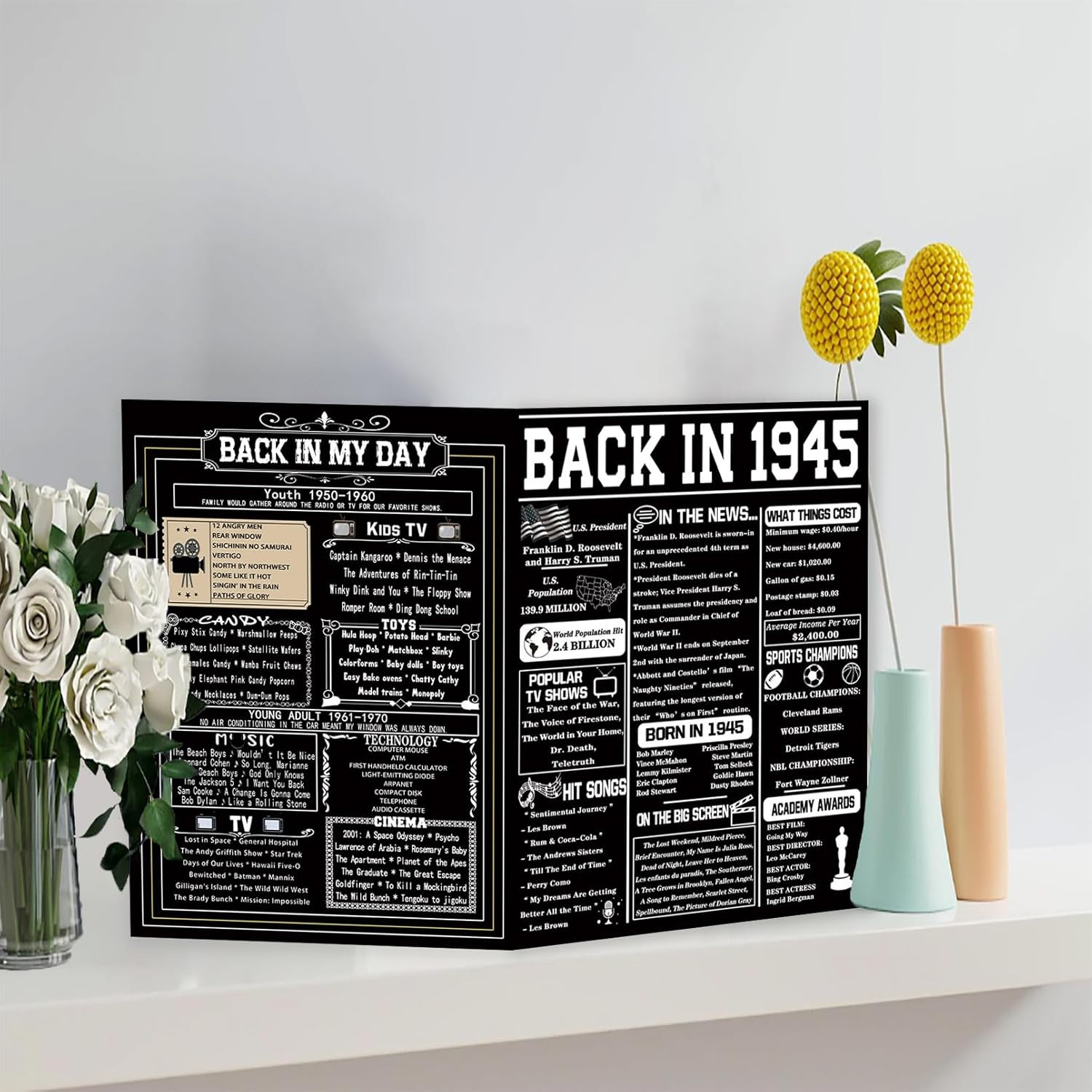 Happy 80th Birthday Gifts for Grandpa Grandma, Giant Big Eighty Years Old Bday C