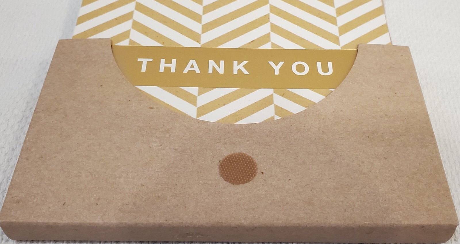 NEW Hallmark – Gold and White Chevron Thank You Note Cards (10 Cards/Envelopes) 