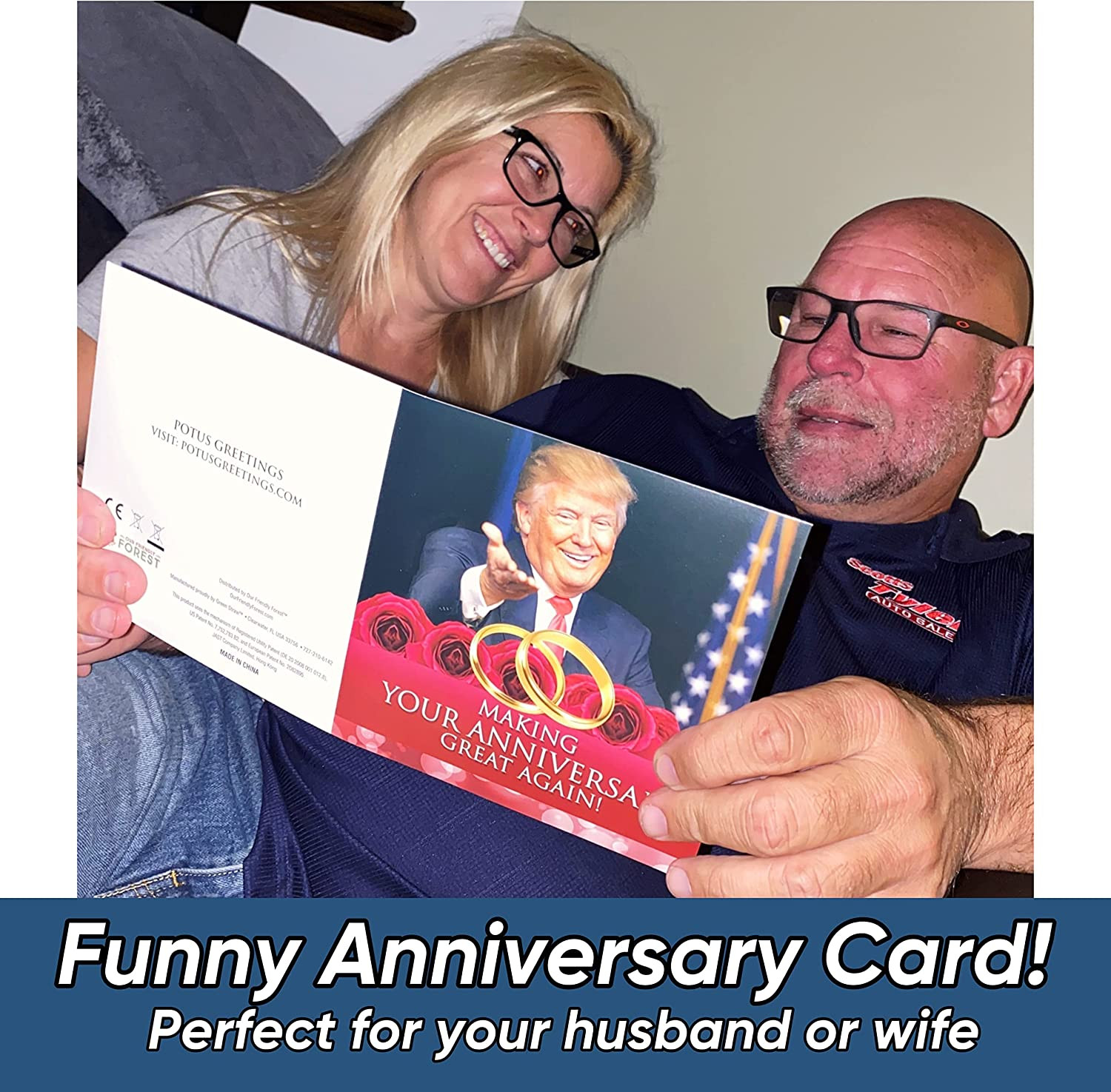 OUR FRIENDLY FOREST Talking Trump Anniversary Card – Authentic Voice