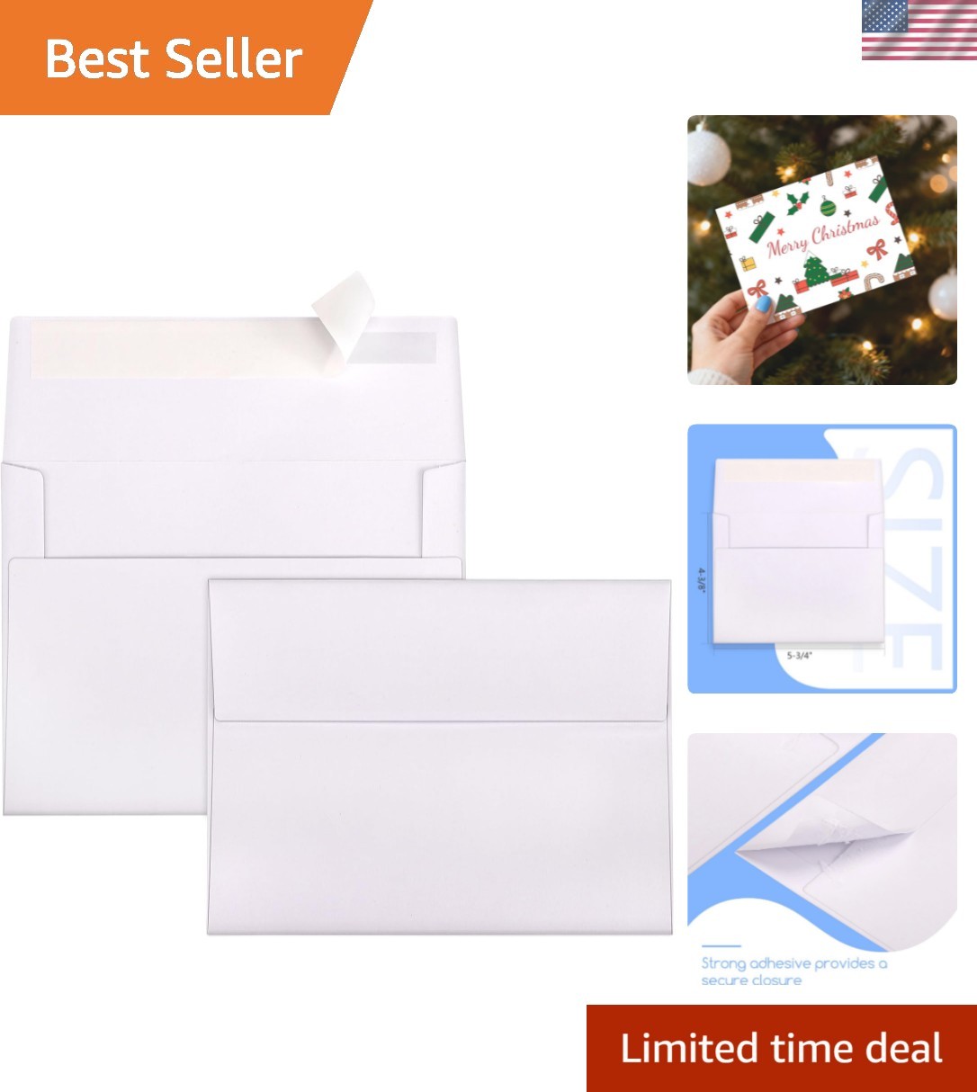500 A2 Self-Sealing White Envelopes – Ideal for Invitations & Thank You Notes