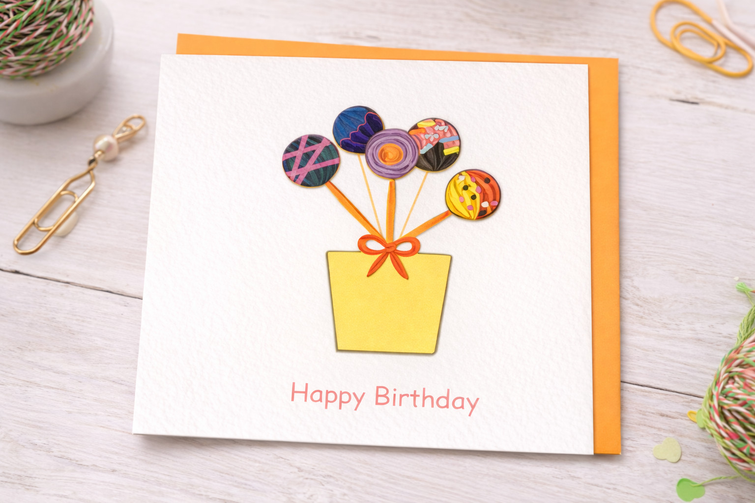 Quilled Birthday Card | Floral Bouquet Design | Handmade 3D Paper Greeting Card
