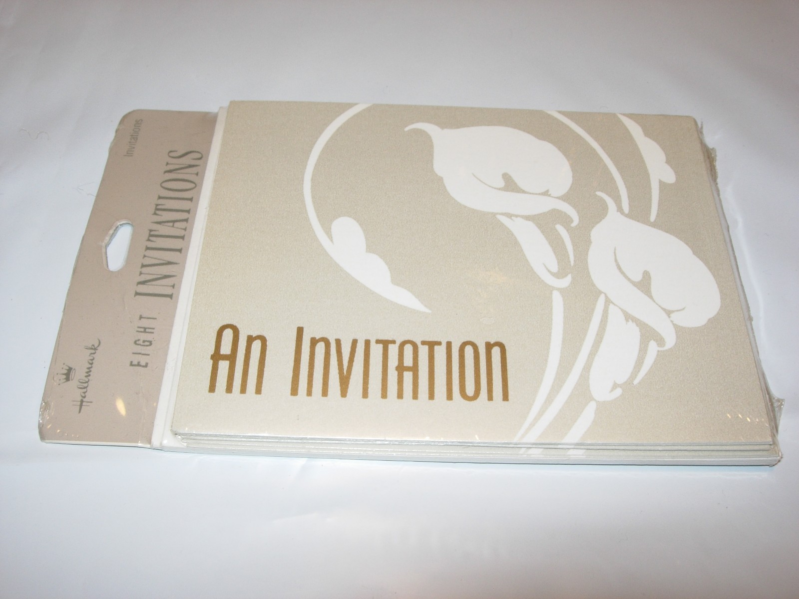 8 PACK Cards & ENVELOPES INVITATIONS taupe ivory elegant party birthday wedding