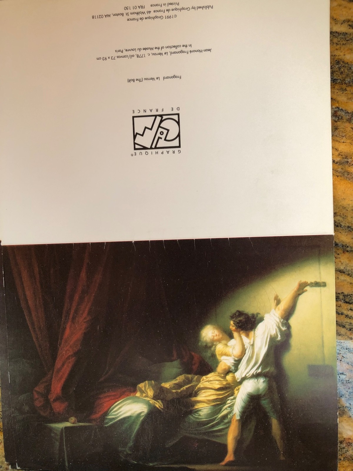 GREETING CARDS 7 Cards with Envelopes Jean-Honore Fragonard LE VERROU THE BOLT