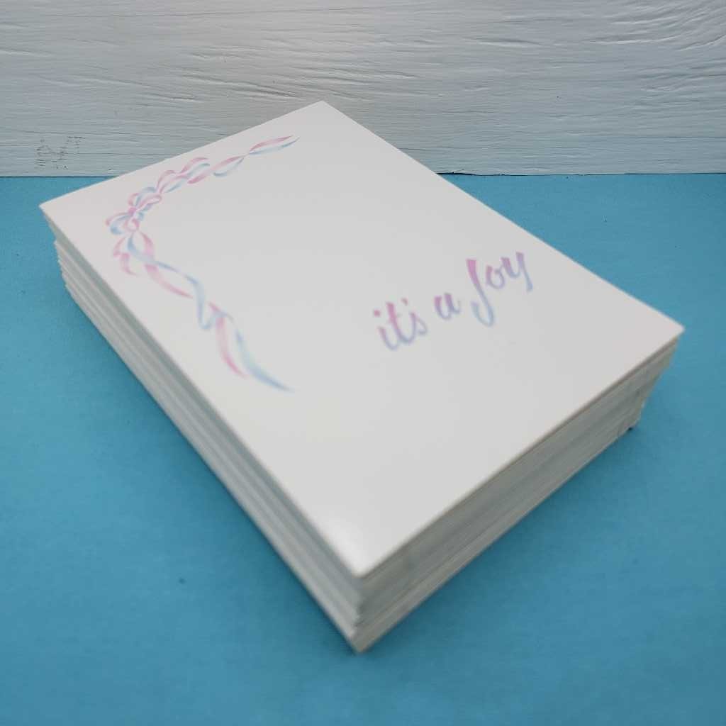 Set 24 Baby Photo Folders it’s a Joy Ribbon Bows 4×6″ Cover 3×4″ Opening