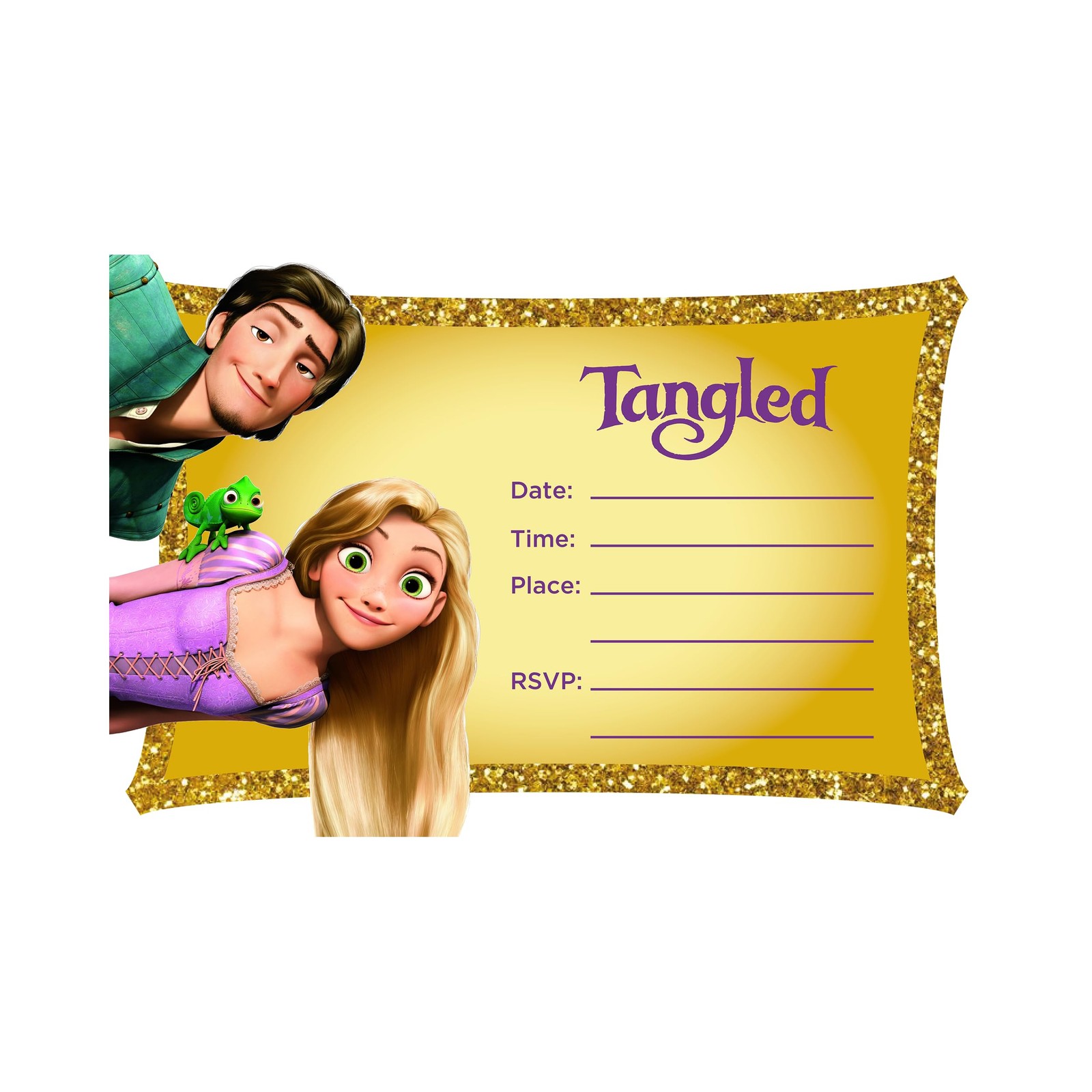 20 Tangled Birthday Invitations, 6×4 Inches, Envelopes, Fill-in, Kids, Postcard