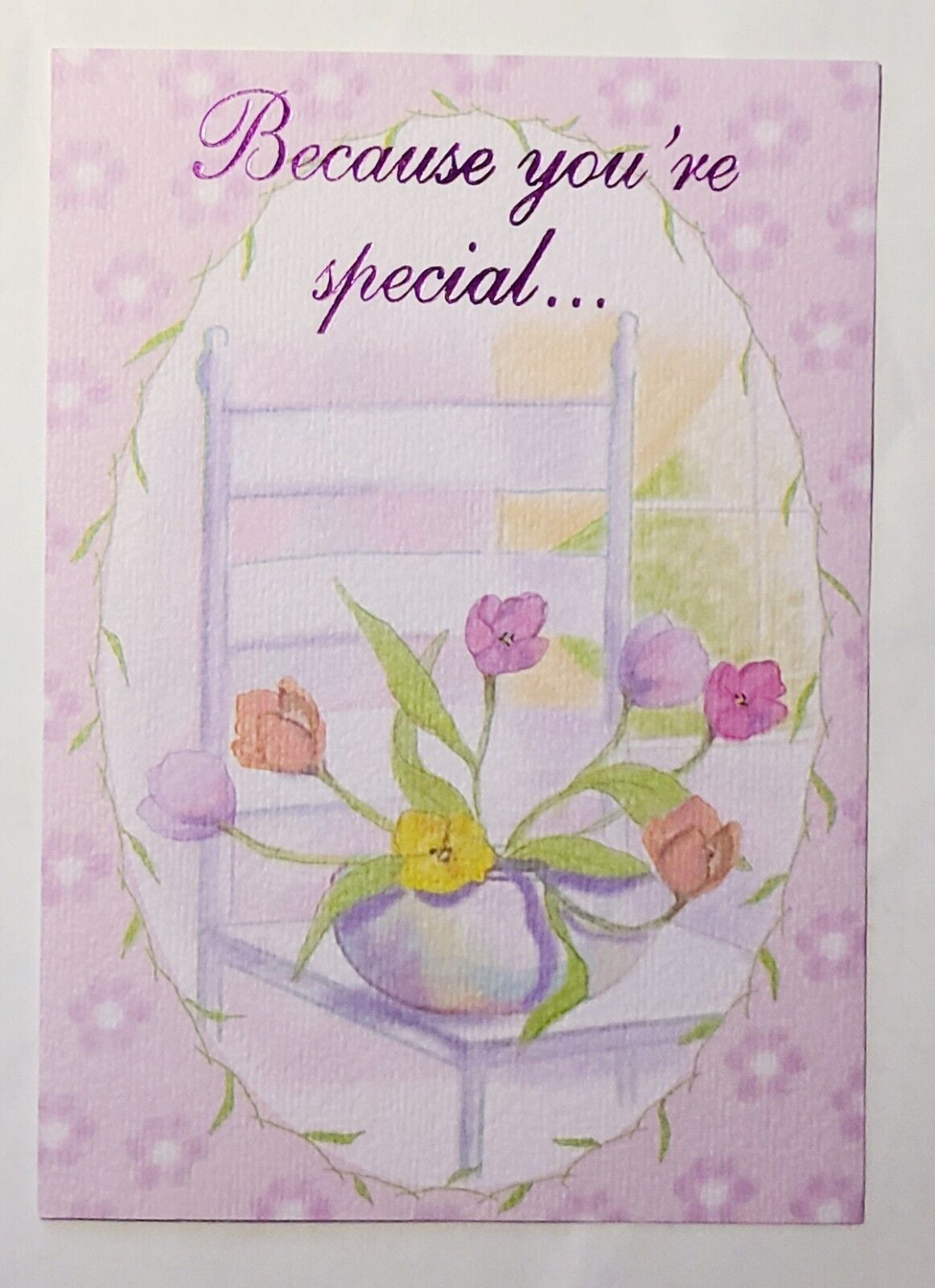 1 Special Friend Greeting Card/Envelope Partner Friendship Love Flowers Chair
