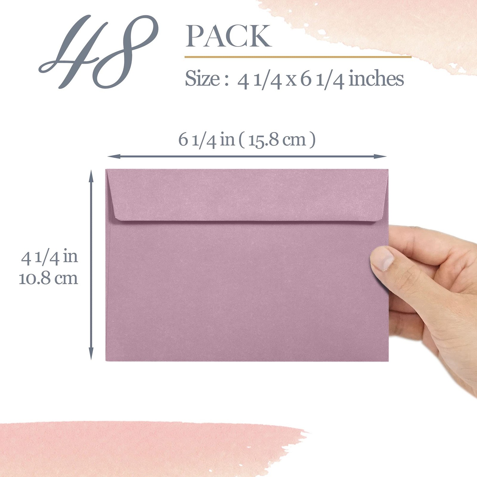 Pastel Colored A4 Envelopes For Invitations Cards 4 1/4 x 6 1/4 In 48 PCS