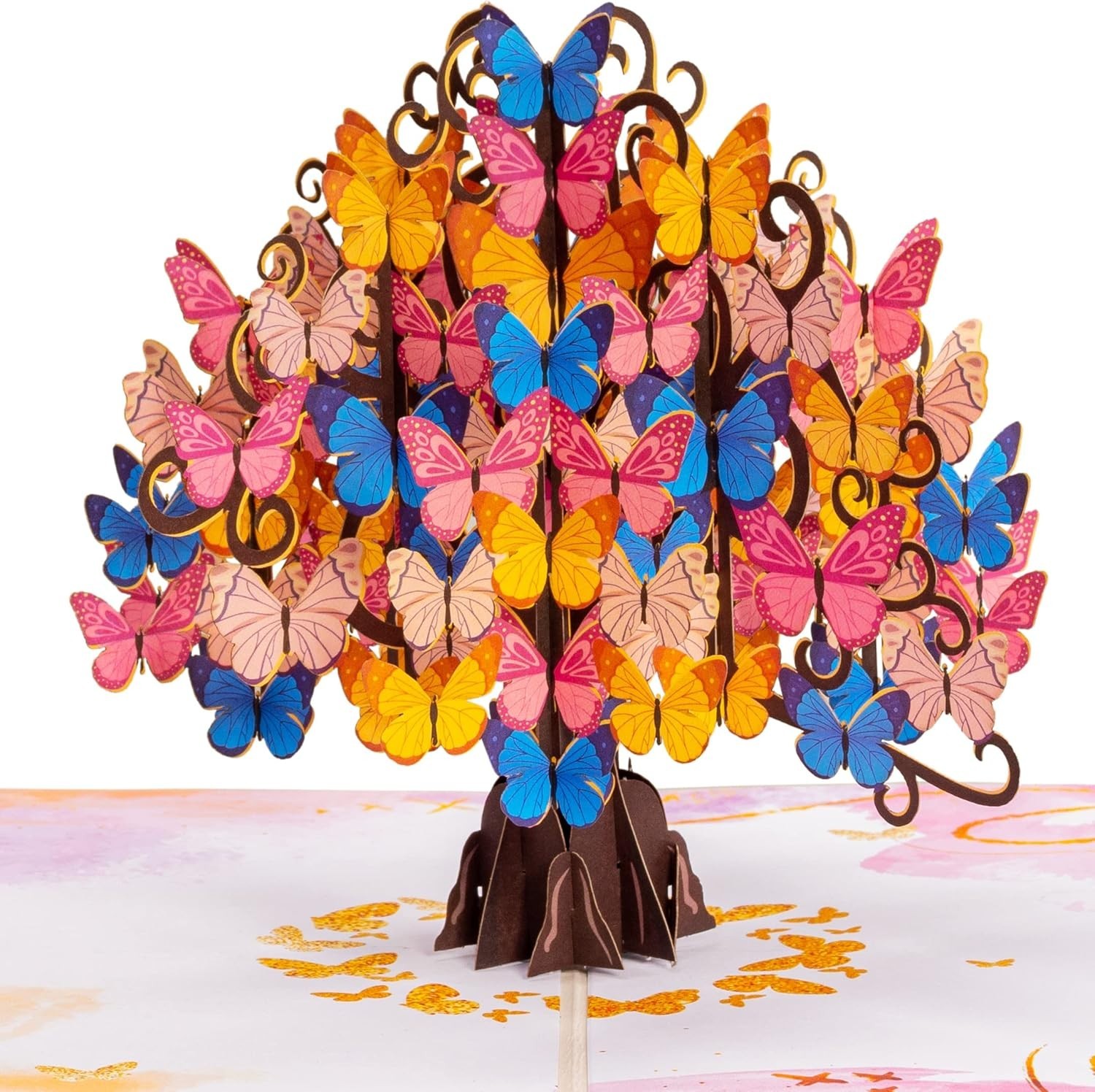 Vibrant Floral Butterfly Tree Greeting Card for Mother’s Day and Special Events