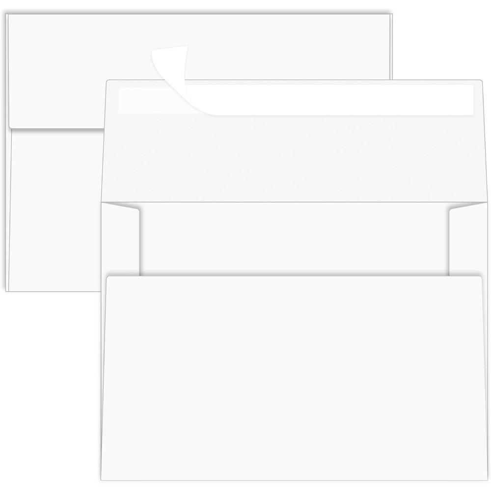 White A7 Envelopes 50 Pack Self Seal 5×7 Invitation Envelopes for Weddings
