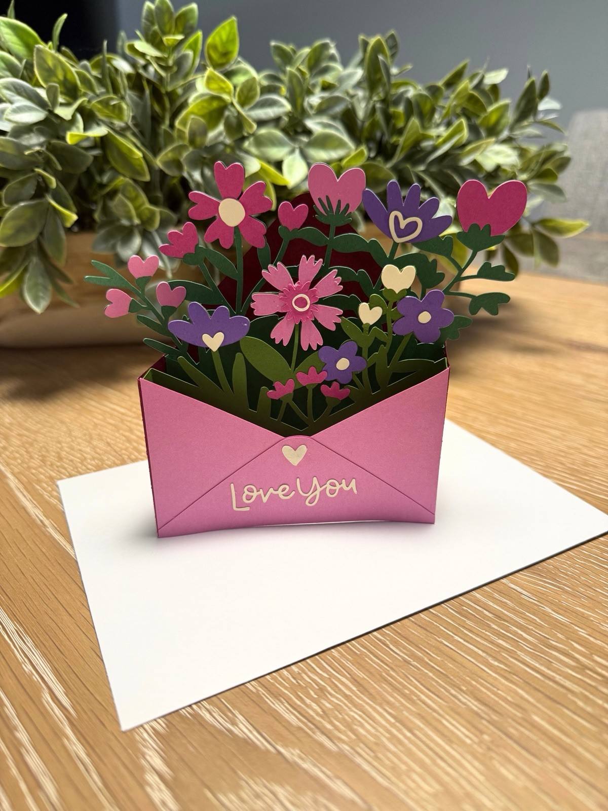 Handmade 3D Pop-Up Flower Card with Envelope | Valentine’s Card