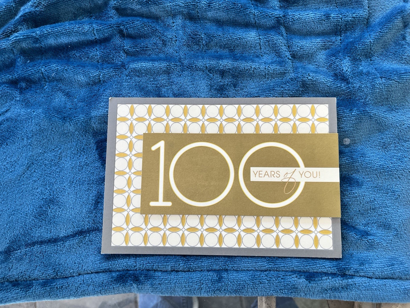 Hallmark Greeting Card Happy Birthday 100 Years Of You Metallic Gold Pattered