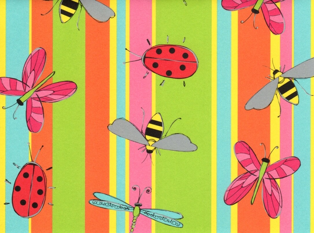 Colorful Butterfly Dragonfly Bee Note Cards Blank Inside Notecards Set of 10
