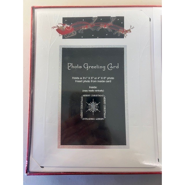 Burgoyne Christmas Photo Greeting Cards 40 Count Santa Reindeer Self Seal 892892