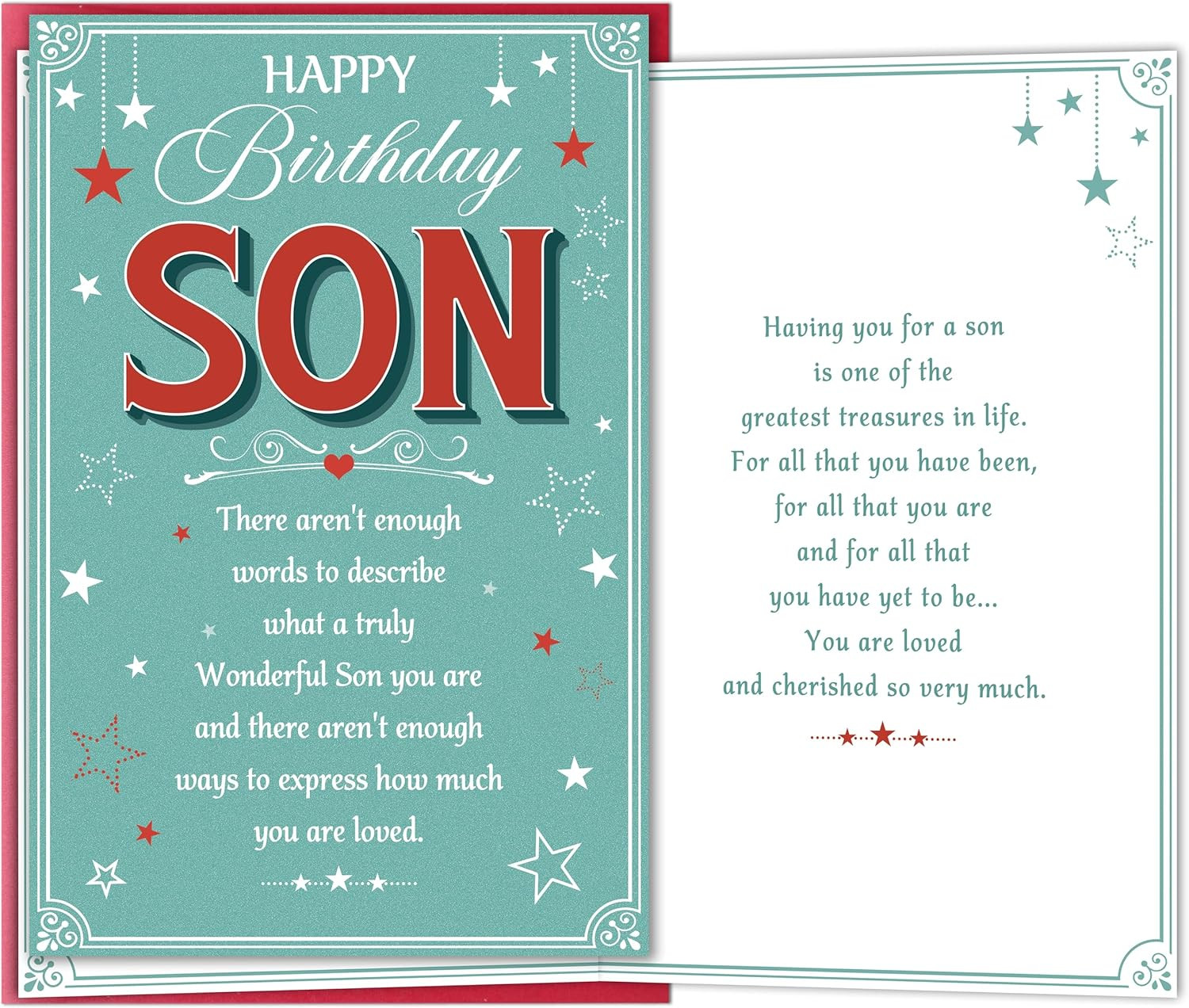 Birthday Card for Son, Heartfelt Happy Birthday Card Gift for Adult Son from Mom