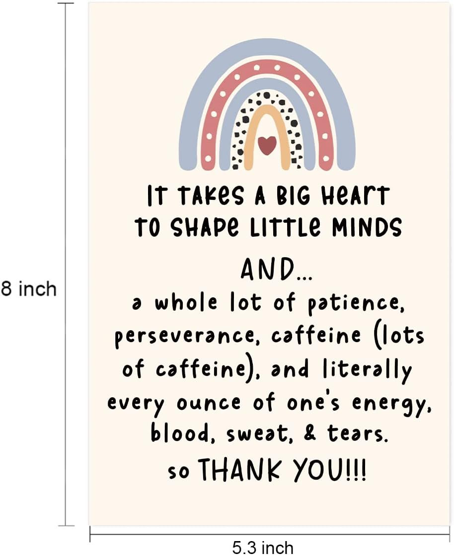 Thank You Teacher Card, Appreciation Greeting Cards for Teachers, It Takes a Big