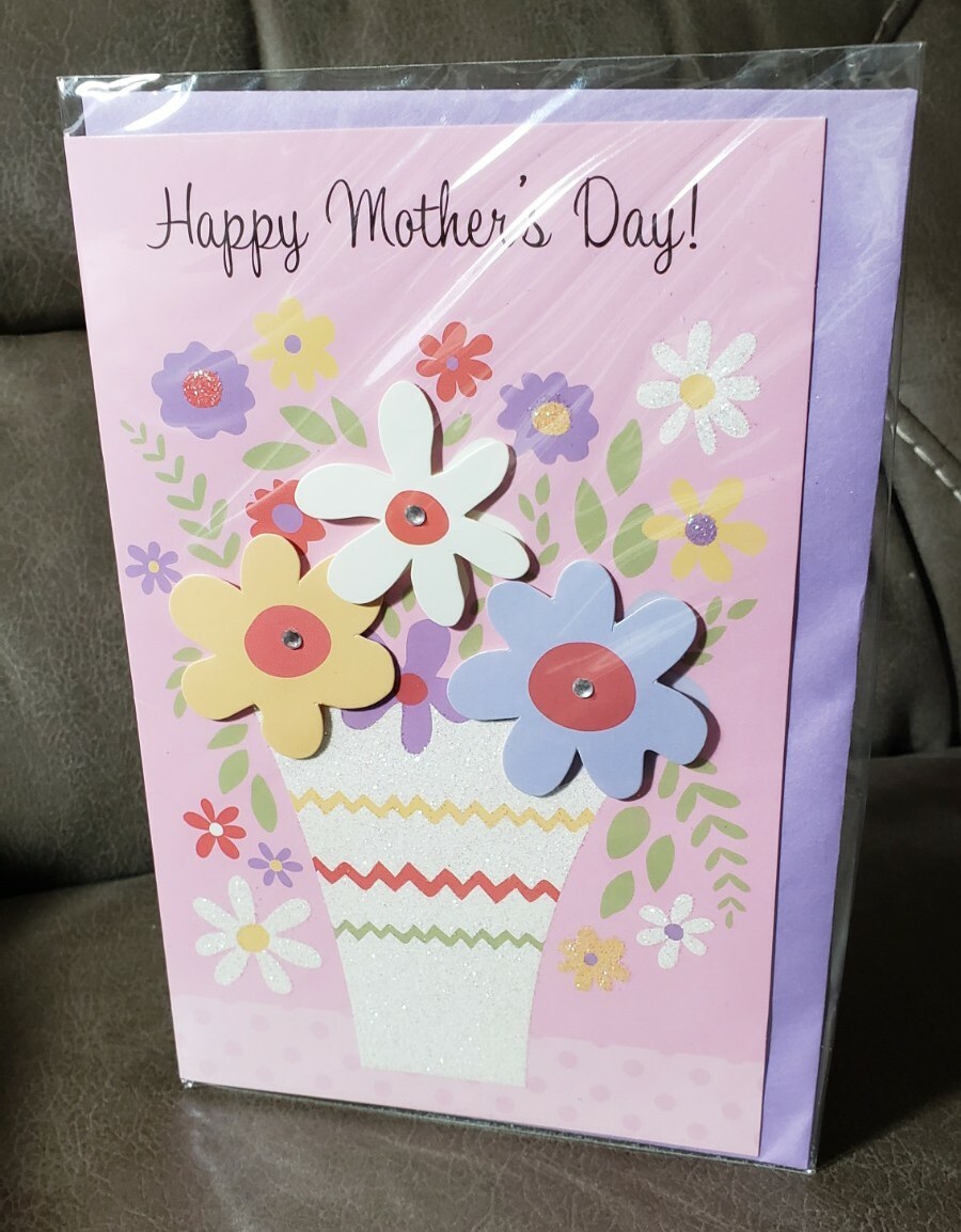 Happy Mother’s Day Holiday Greeting Card includes Envelope – Vase with Flowers