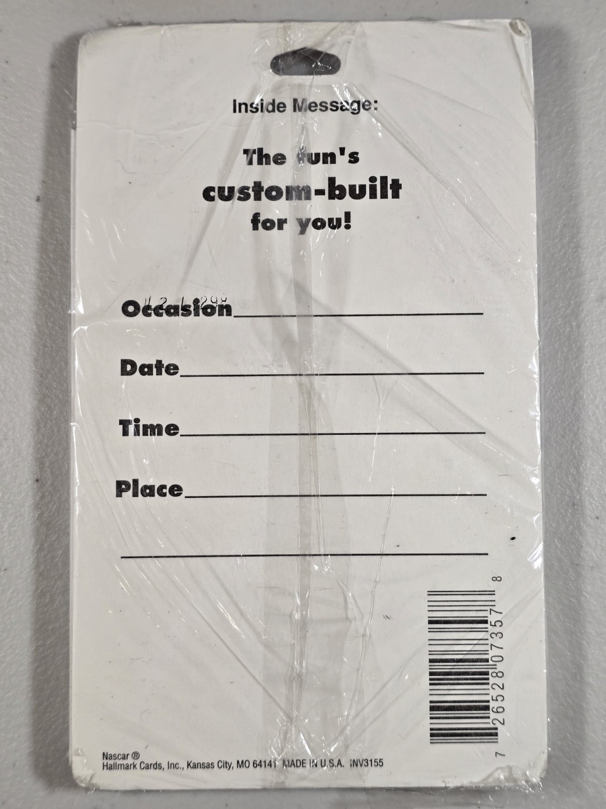 Vintage Nascar Party Invitations Race Cars 5″x4″ NEW Hallmark Cards 8 Pack