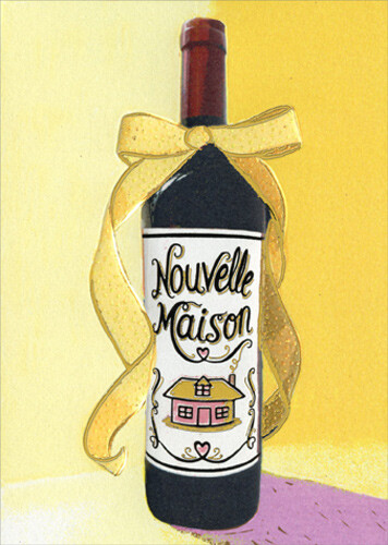 New Home Wine Bottle A-Press New Home Card – Greeting Card by Avanti Press