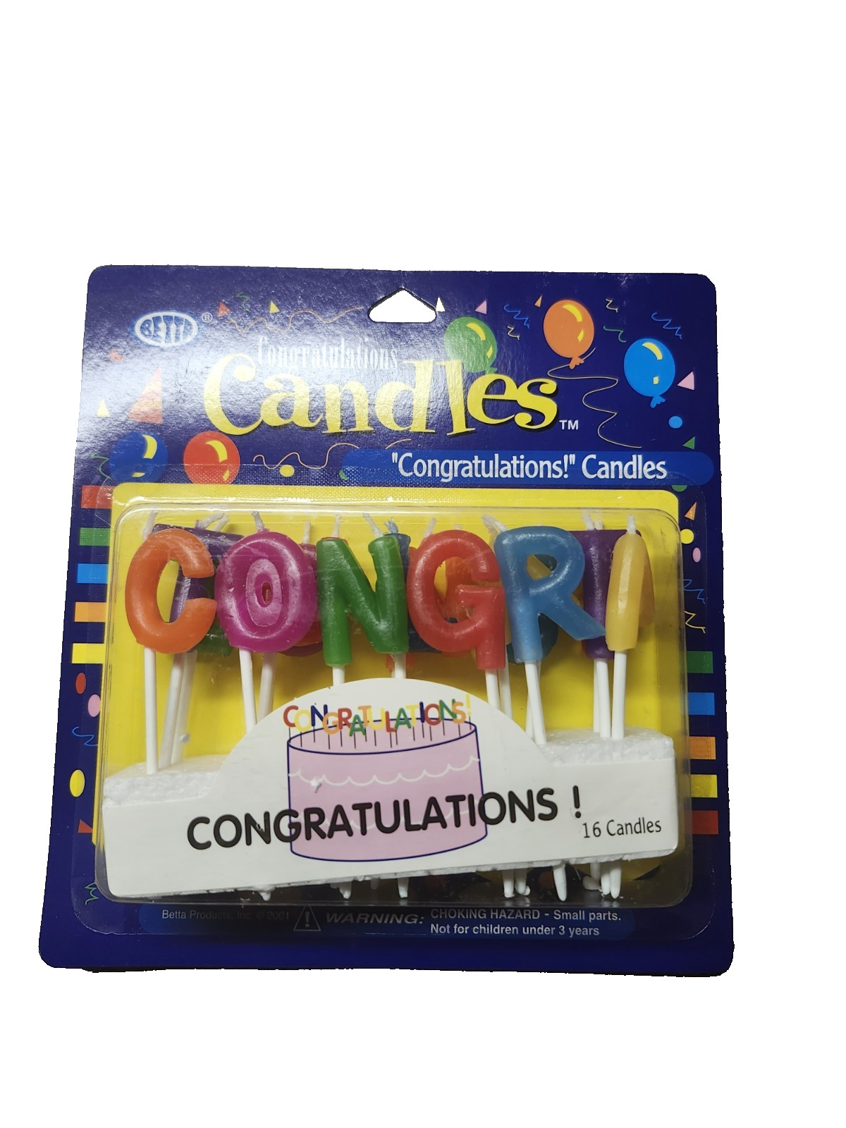 Party Express 16 Multi-colored Candles Spelling Congratulations From Betta