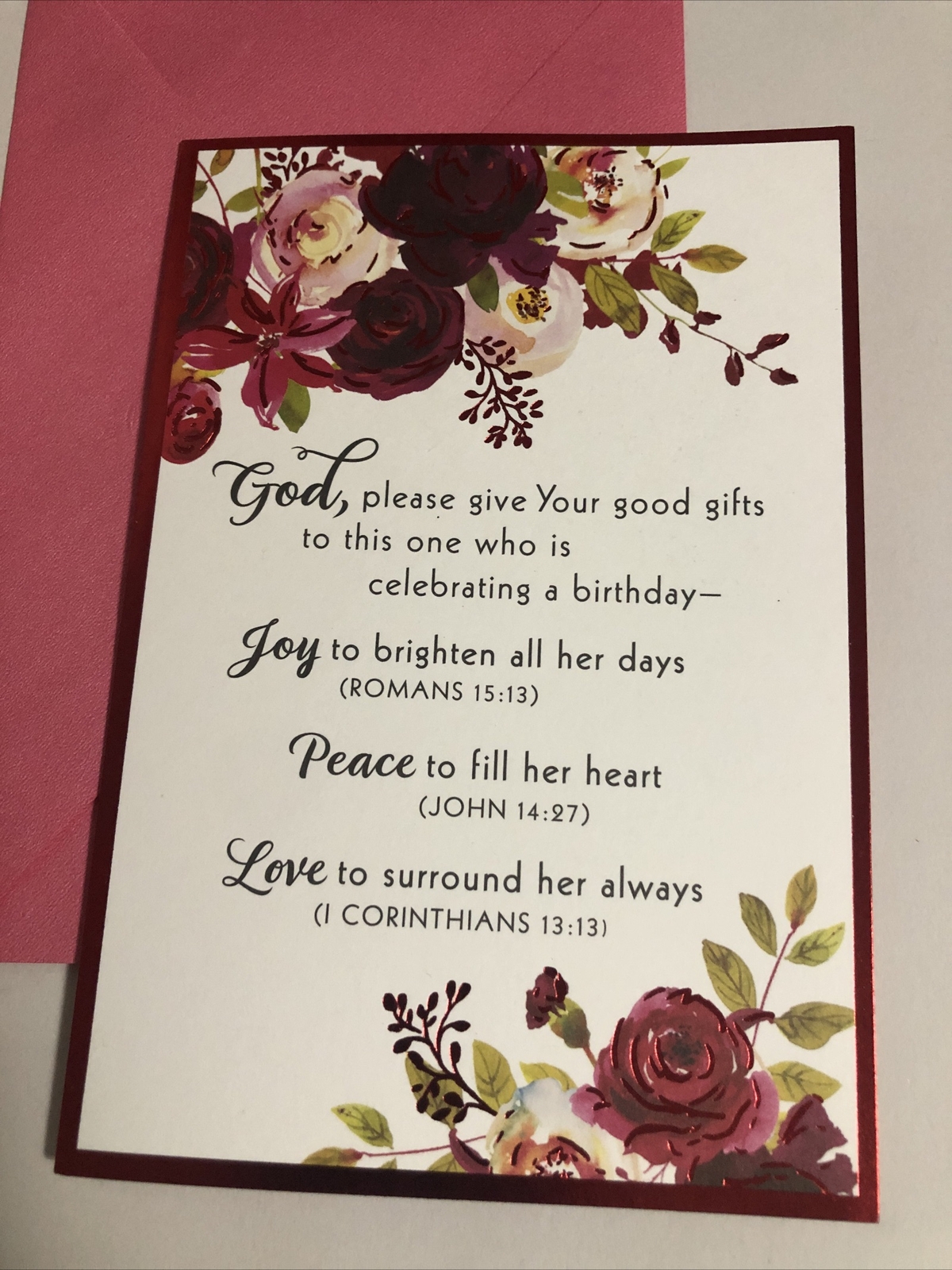 Happy Birthday Religious God Joy Peace & Love 5”x7” Greeting Card Blessed