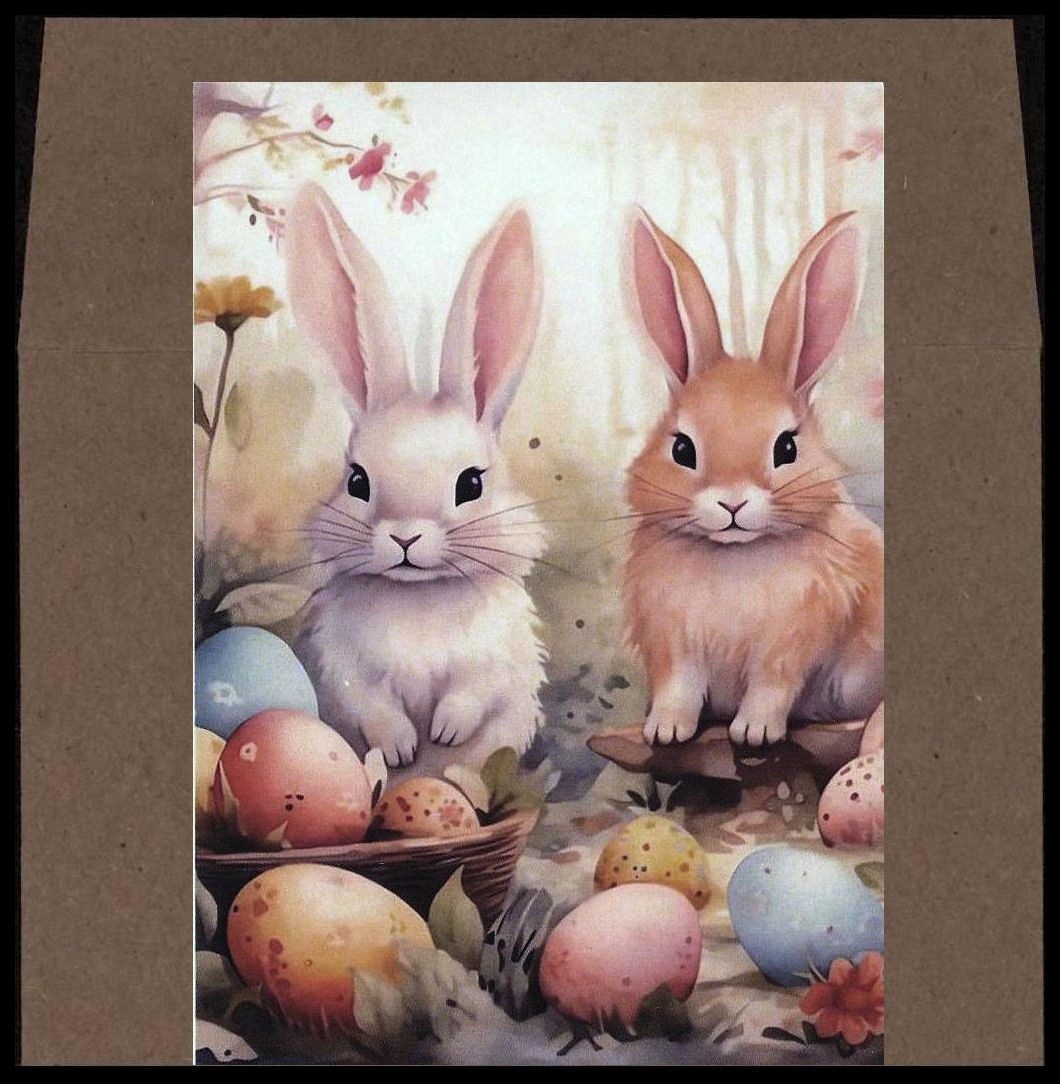 Notecard – Rabbit – Easter – Blank Inside – 3 1/2″ x 5″ – CL154G