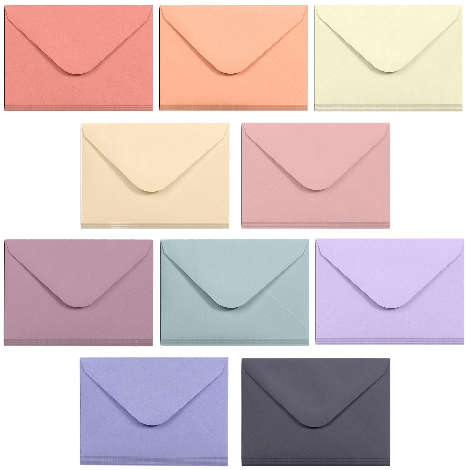 100-Count Mini Envelopes – Business Card Envelopes, 10 Pastel Colors, 4 x 2.7…