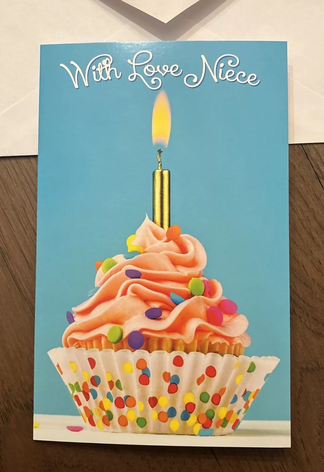Birthday With Love Niece Colorful Cupcake 5’x7.75″ Stockwell Greeting Card