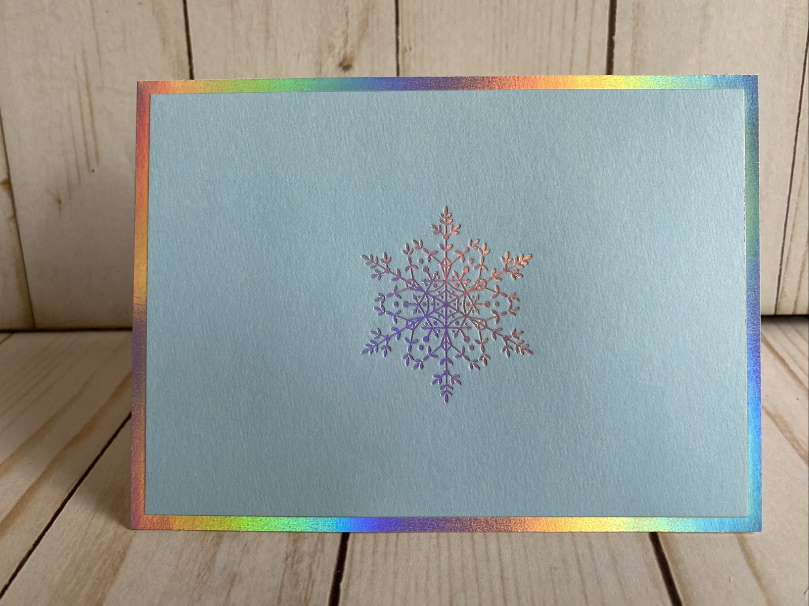 Silver Foil Snowflake Card Blank Inside Hallmark Winter Greetings Notes Holiday