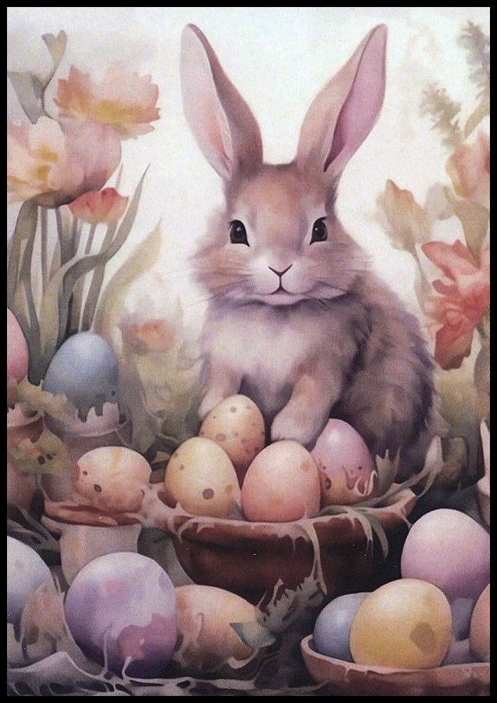Notecard – Rabbit – Easter – Blank Inside – 3 1/2″ x 5″ – CL153G