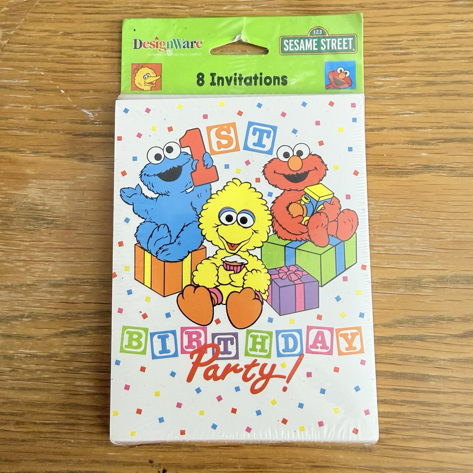 Sesame Street 1st Birthday Invitations Big Bird Elmo Cookie Monster 2002 8 Pack