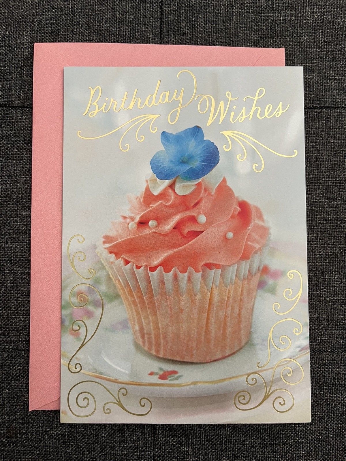 Hallmark Greeting Card Cupcake Shabby Chic Happy Birthday Friend Family Coworker