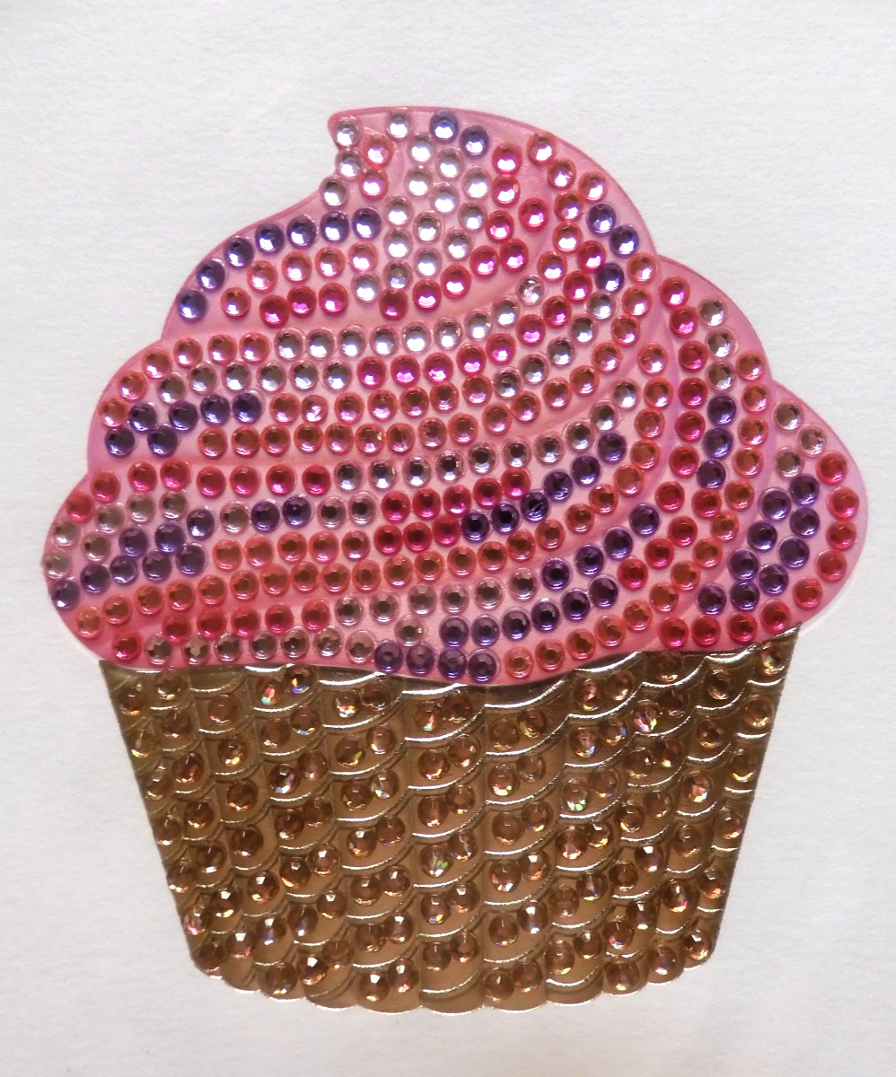 1 Papyrus Card High Quality Judith Leiber Jeweled Pink Cupcake Birthday