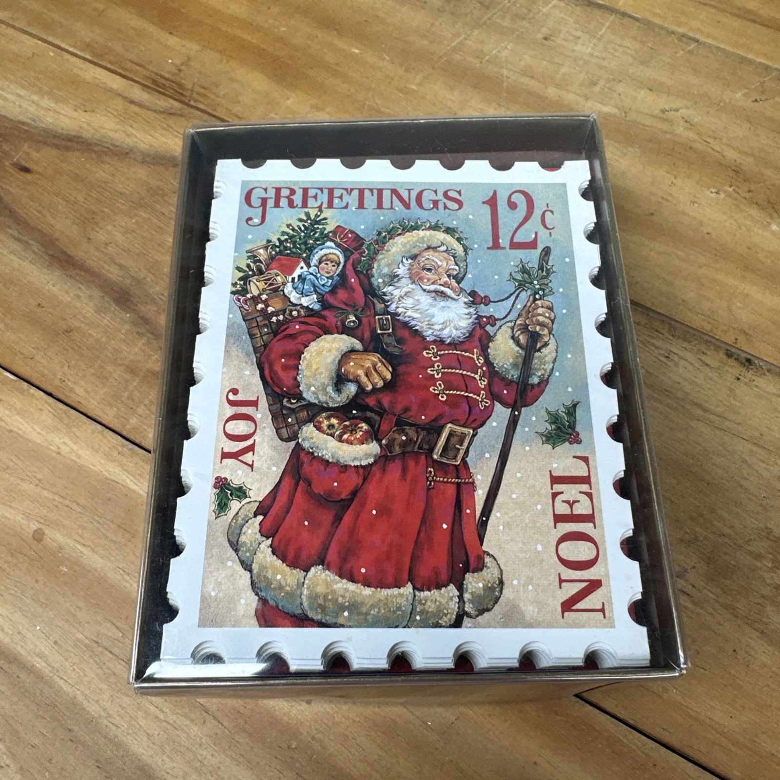 Replica of 12 Cent Santa Postage Stamp Marcel Schurman Christmas Cards Box of 20