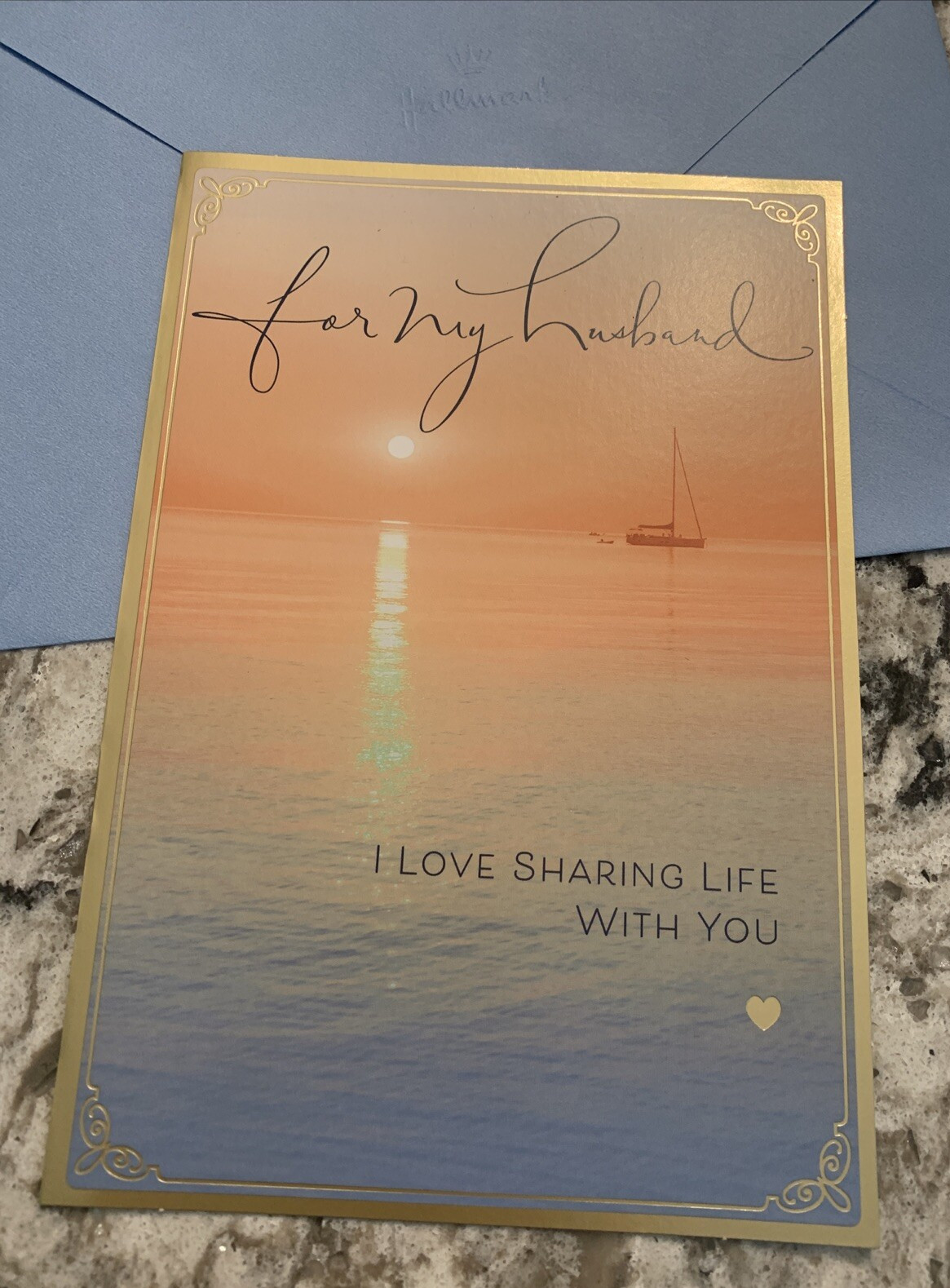 ANNIVERSARY For My Husband Love Sharing Life 5.5”x8” Hallmark Greeting Card