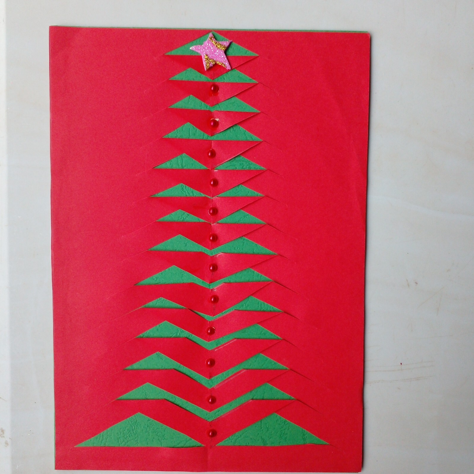 Paper Crafted XMas Christmas New Year Wishes Lovely Greeting Card From Sri Lanka