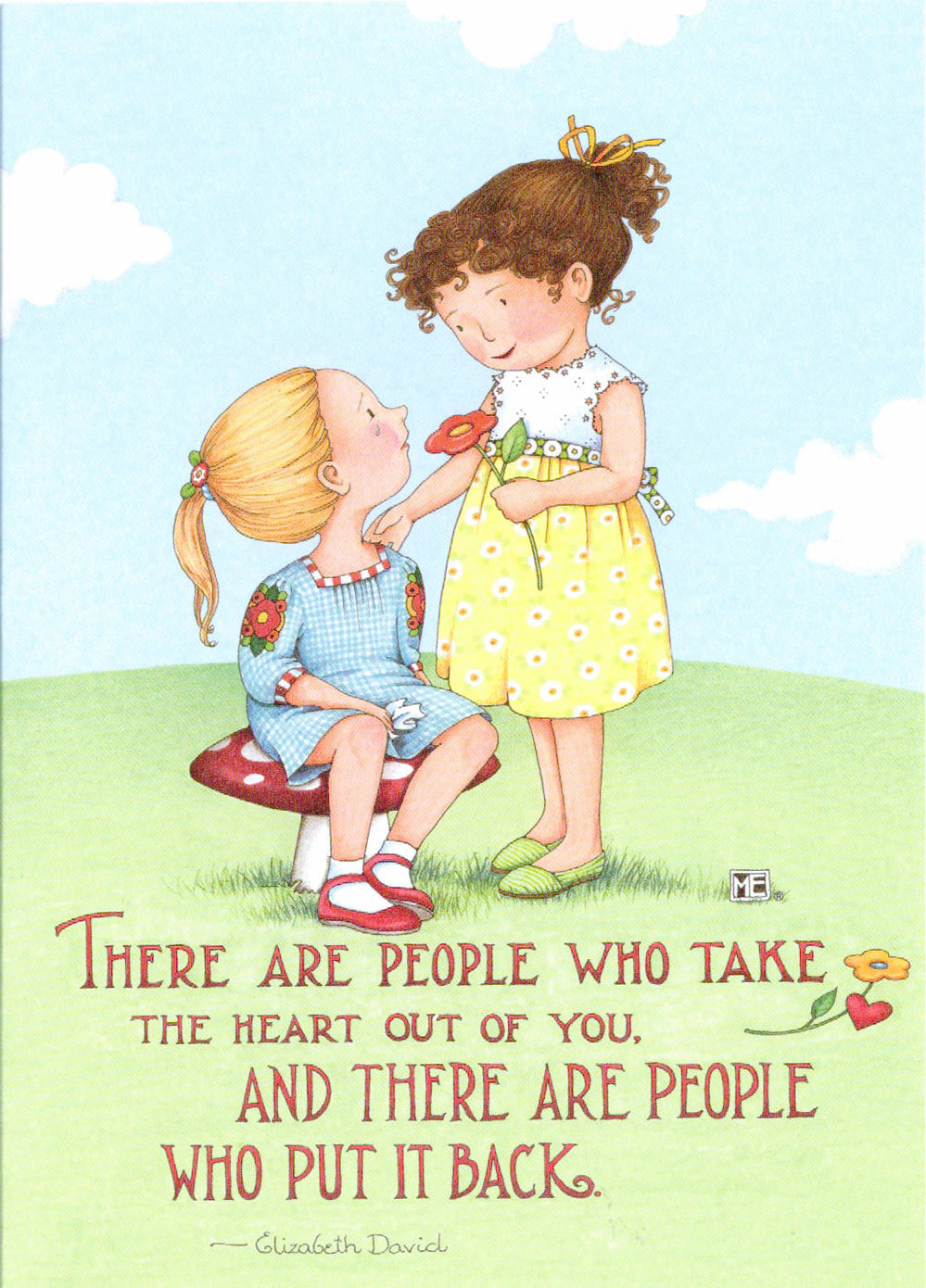 Mary Engelbreit-PEOPLE PUT YOUR HEART BACK-Blank Greeting Card w/Envelope