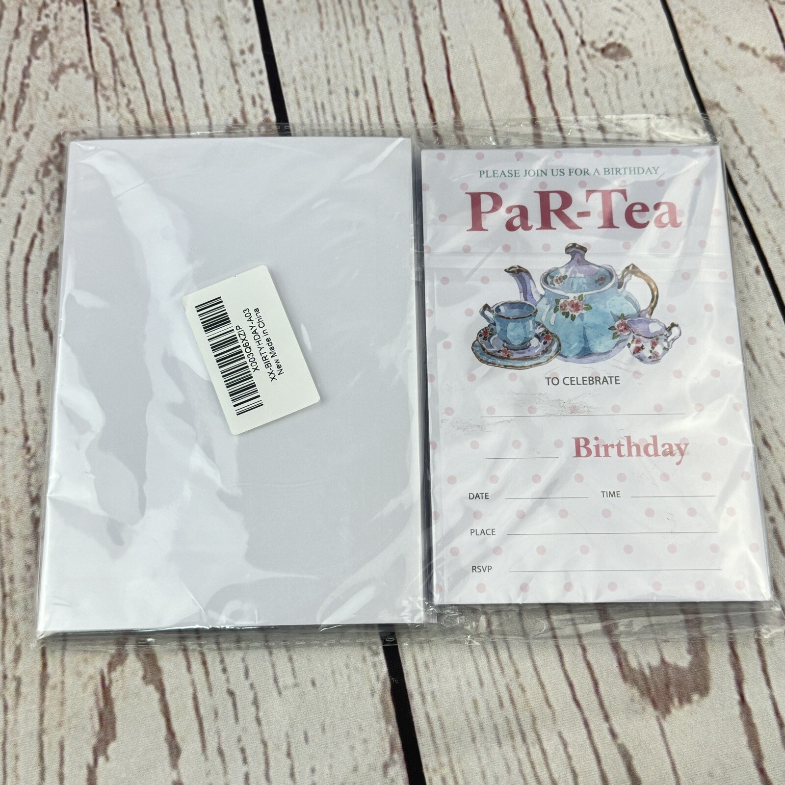 20 Birthday Invitation Cards With Envelopes for Boys or Girls, Par-Tea Party Sup