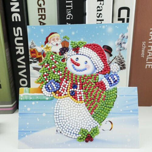 Set of 4 Pop-up Hand Beaded Christmas Greeting Cards