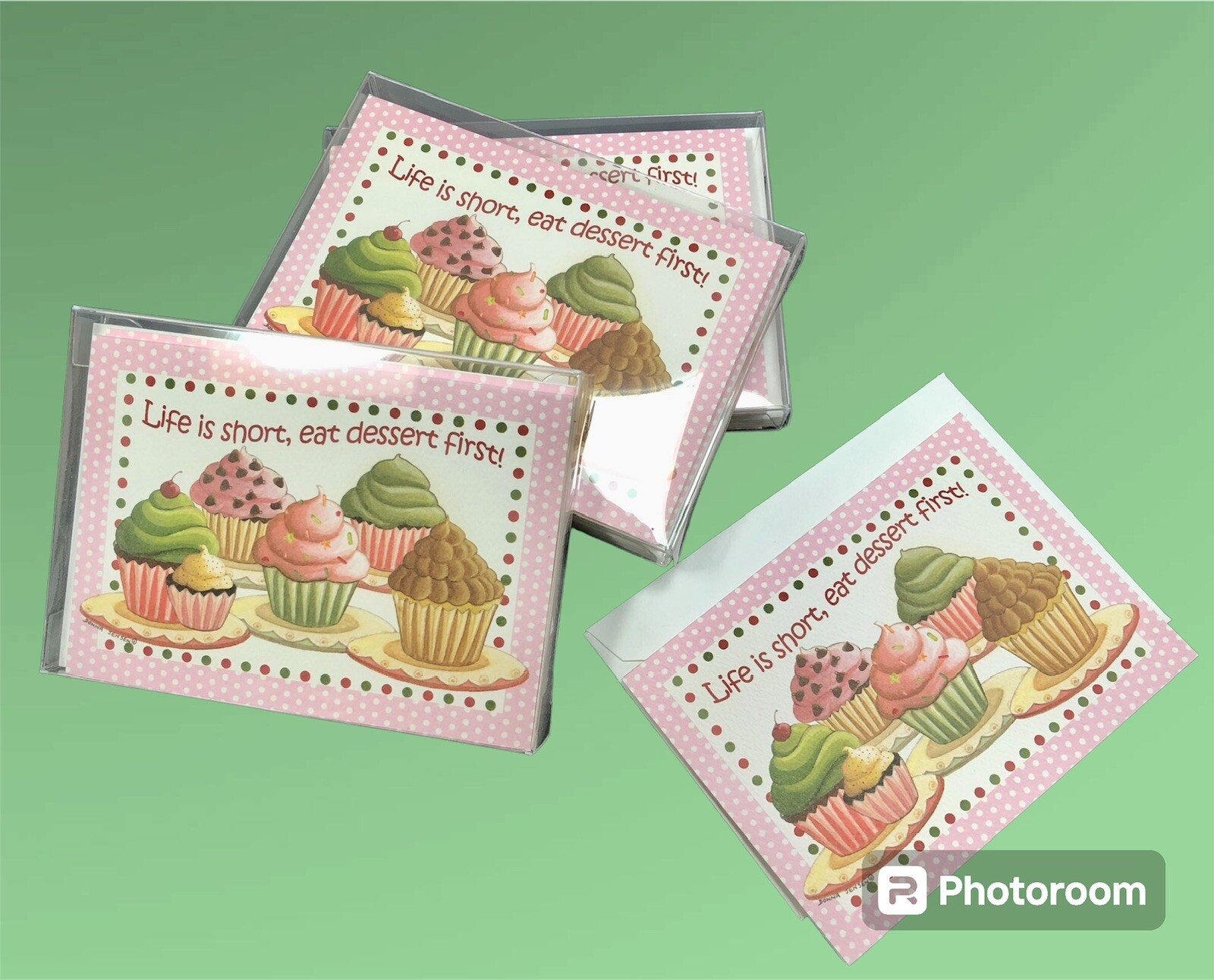 20 Cupcake Themed notecards, Made In The USA